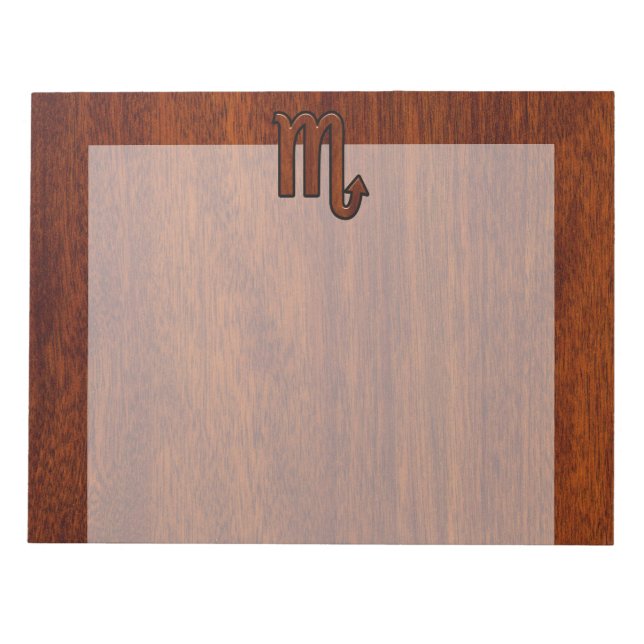Bloc-note Scorpio Zodiac Symbol in Mahogany Style (Devant)