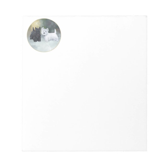 Bloc-note Scottie Westie Hiver (Devant)