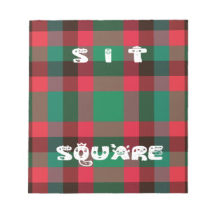 Bloc-note Scottish Royal À damiers Tartan Plaid avec texte