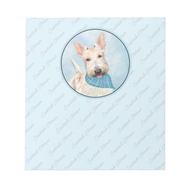 Bloc-note Scottish Terrier Wheaten Dog Painting Art original (Devant)