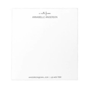 Bloc-note Script Black Moderne Personnalisé Une Note Du Nom