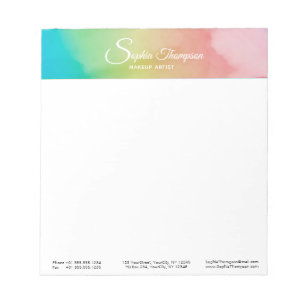 Bloc-note Script d'aquarelle moderne Rainbow Pastel - Bloc-n
