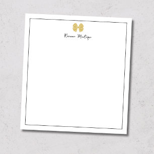 Bloc-note Script de bordure de nœud doré simple Nom personna