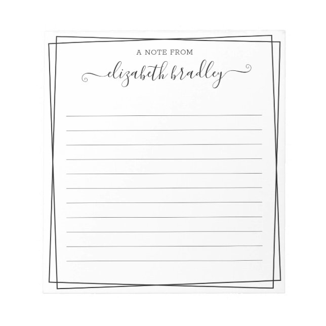 Bloc-note Script De Signature Monogramme Du Bureau De (Devant)