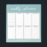 Bloc-note Script moderne Planificateur hebdomadaire | Ajoute<br><div class="desc">Un bloc-notes moderne et pratique qui vous aidera à organiser vos journées ! Ce planificateur hebdomadaire a des boîtes où vous pouvez noter votre horaire chaque jour. Il y a aussi un coffre supplémentaire où vous pouvez noter votre liste hebdomadaire de choses à faire. Un grand secours pour faire les...</div>