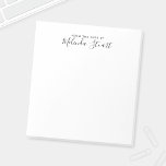 Bloc-note Script moderne professionnel<br><div class="desc">Professional Modern notepad name in black moderne script font style with custom text in black modérn sans serif font style on white background.</div>
