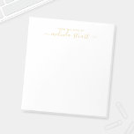 Bloc-note Script moderne professionnel<br><div class="desc">Bloc-notes professionnel moderne avec nom en or style de police script moderne avec texte personnalisé en or style de police sans serif moderne sur arrière - plan blanc. Remarque : Les détails du papier sont simulés dans l'illustration. Il n'y aura pas de métal sur ce produit.</div>