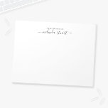 Bloc-note Script moderne professionnel<br><div class="desc">Professional Modern notepad name in black moderne script font style with custom text in black modérn sans serif font style on white background.</div>