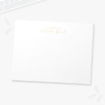 Bloc-note Script moderne professionnel<br><div class="desc">Bloc-notes professionnel moderne avec nom en style de police de script doré moderne avec texte personnalisé en or moderne sans serif style de police sur arrière - plan blanc.
Veuillez noter :Les parties métallisées sont simulées par le design.Il n'y aura pas de métal sur ce produit.</div>