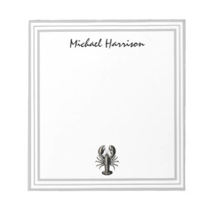 Bloc-note Script moderne tendance Homard vintage Personnalis