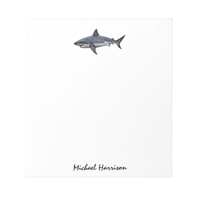 Bloc-note Script moderne tendance requin vintage personnalis (Devant)