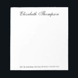 Bloc-note Script monogramme<br><div class="desc">Ce bloc-notes de 5, 5 x 6 avec 40 pages avec votre nom, adresse et numéro de téléphone dans de belles polices modernes et traditionnelles est parfait pour écrire des notes au personnel de bureau, à la famille et aux amis! Tu adoreras l'avoir pour mettre les choses en ordre. C'est...</div>