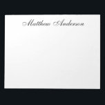 Bloc-note Script monogramme<br><div class="desc">Ce bloc-notes de 11 x 8, 5 avec 40 pages avec votre nom dans une police de caractères simple, moderne mais traditionnelle est parfait pour écrire des notes au personnel de bureau, à la famille et aux amis. La proximité de l'hôtel sera pratique et facilitera la lecture des notes. C'est...</div>