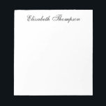 Bloc-note Script monogramme<br><div class="desc">Ce bloc-notes de 5, 5 x 6 de 40 pages avec votre nom dans une belle police de caractères moderne mais traditionnelle en noir est parfait pour écrire des notes au personnel de bureau, à la famille et aux amis! Vous adorerez l'avoir pour faire des folies. Il fait un grand...</div>