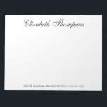 Bloc-note Script monogramme<br><div class="desc">Ce bloc-notes 11 x 8, 5 de 40 pages avec votre nom, adresse et numéro de téléphone dans de belles polices modernes et traditionnelles est parfait pour écrire des notes au personnel de bureau, à la famille et à des amis! Vous adorerez l'avoir pour faire des folies. Il fait un...</div>
