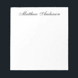 Bloc-note Script monogramme<br><div class="desc">Ce bloc-notes de 5, 5 x 6 de 40 pages avec votre nom dans une police de caractères simple, moderne mais traditionnelle en noir est parfait pour écrire des notes au personnel de bureau, à la famille et aux amis. L'avoir à proximité facilitera la prise de notes ou la prise...</div>