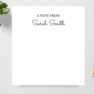 Bloc-note Script Nom personnalisé Notepad cadeau pour les éc