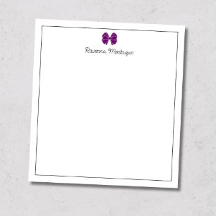 Bloc-note Script personnalisé avec bordure à ruban violet pr