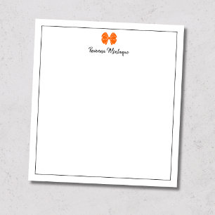 Bloc-note Script personnalisé avec bordure de ruban orange c
