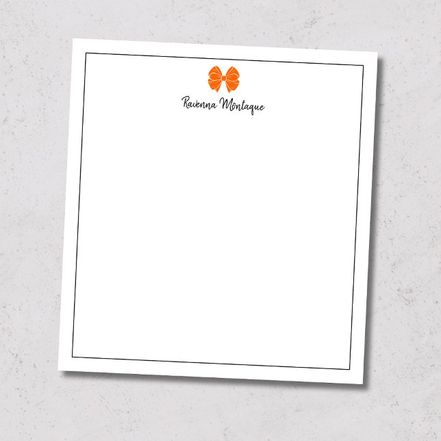 Bloc-note Script personnalisé avec bordure de ruban orange c (Créateur téléchargé)