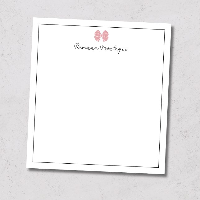 Bloc-note Script personnalisé avec ruban rose et bordure en  (Créateur téléchargé)