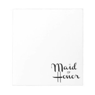 Bloc-note Script rétro de la servante d'honneur