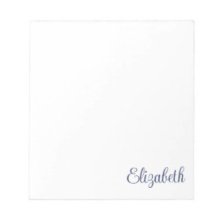 Bloc-note Script Signature Marine Blue Stationery