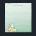 Bloc-note Sea Green Watercolor Cute<br><div class="desc">Cute sea green watercolor safari animals with jungle leaves and fruits for kids or as gift for animals lovers. Makes a great venin ! Personalize with your own special text or color Matching items available in our store.</div>