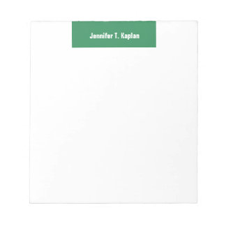 Bloc-note Sea Green White Bold Plain Professional Modern