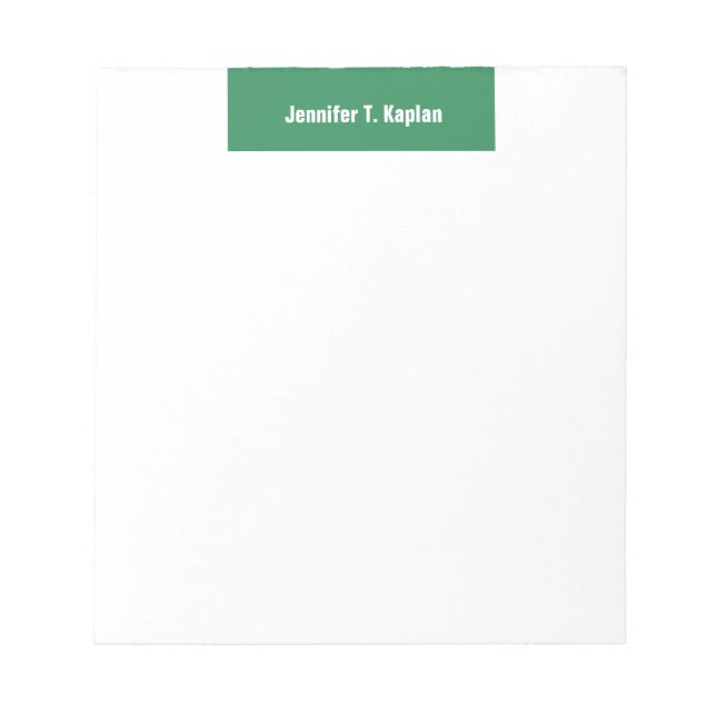 Bloc-note Sea Green White Bold Plain Professional Modern (Devant)