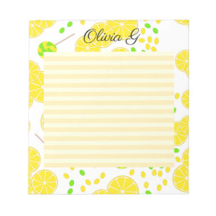 Bloc-note Seamless bright lemon slices candy lollipops