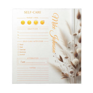 Bloc-note Self Care classic Planner gold luxury watercolor 