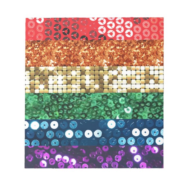 Bloc-note sequin pride flag (Devant)