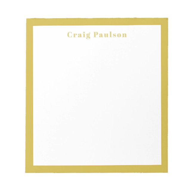 Bloc-note Serif Font Simple Professional Plain Gold White (Devant)