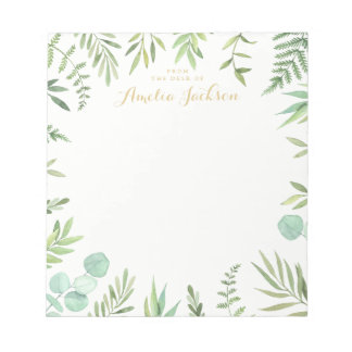 Bloc-note Serre de feuille verte Stationery