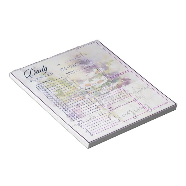 Bloc-note Servez le Seigneur avec joie planner floral de jou (Incliné)