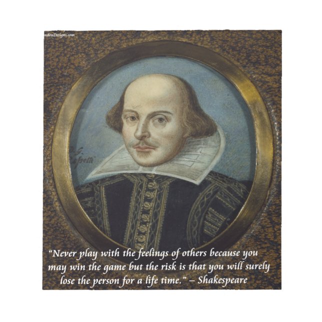 Bloc-note Shakespeare & Sa Célèbre Citation Sur Les Sentimen (Devant)
