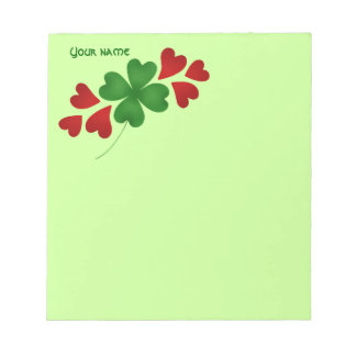 Bloc-note Shamrock aux coeurs
