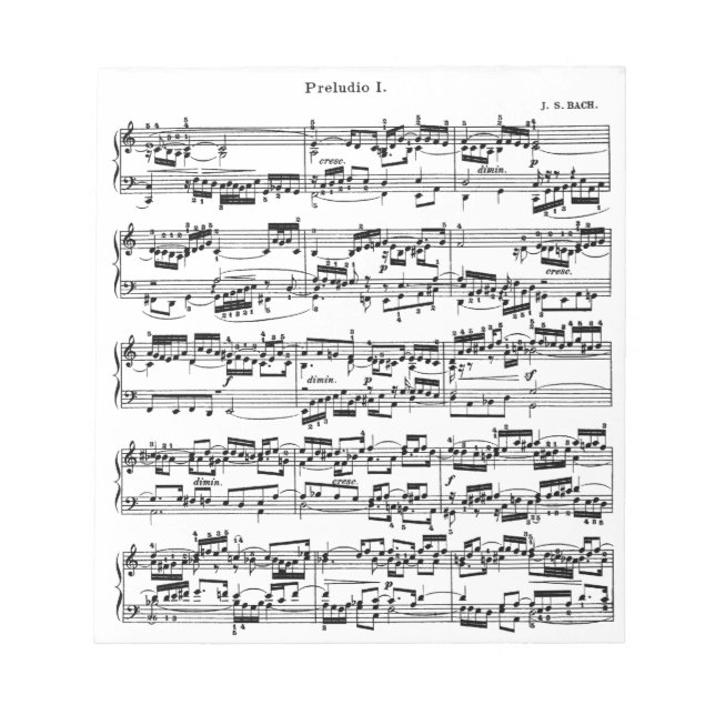 Bloc-note Sheet Music by Bach (Devant)