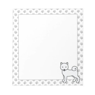 Bloc-note Shiba Inu blanc Chien de dessin animé mignon & pat