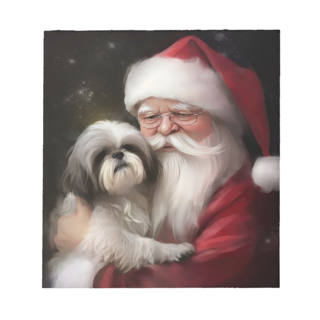 Bloc-note Shih Tzu Avec Noël Festif Du Père Noël (Devant)