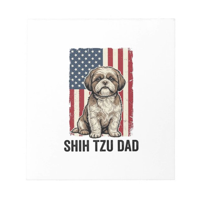 Bloc-note Shih Tzu Dad Patriotic Vintage Dog Shirt Design_1 (Devant)