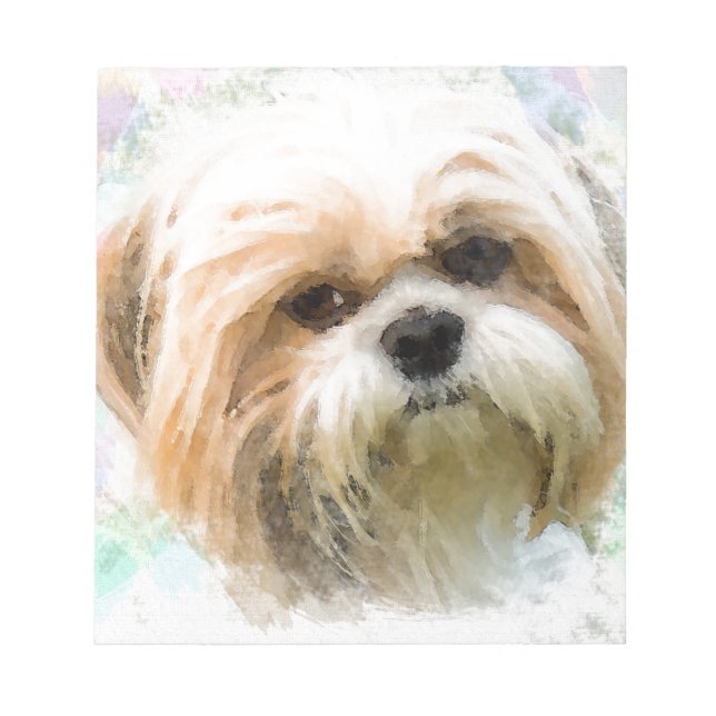 Bloc-note Shih Tzu Dog Eau Couleur Art Peinture (Devant)