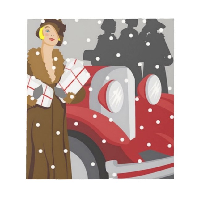 Bloc-note Shopping de Noël dans la neige (Devant)