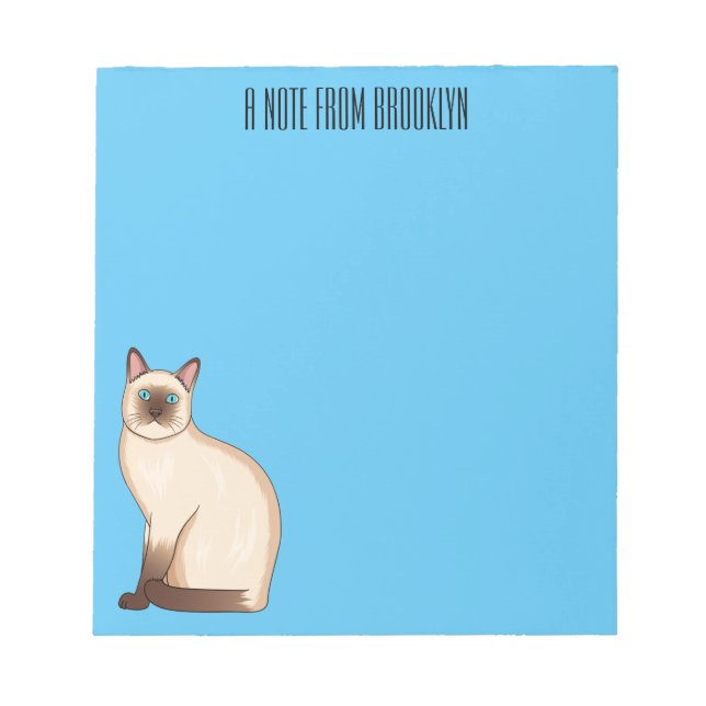 Bloc-note Siamese cat cartoon (Devant)