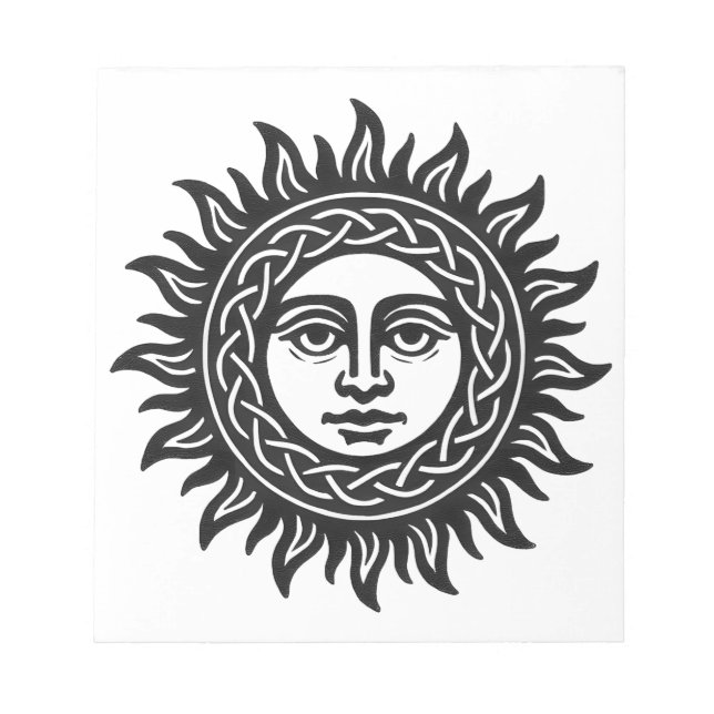 Bloc-note Sigil du Visage Solaire – Emblème du Soleil Noir (Devant)