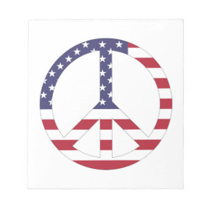 BLOC-NOTE SIGNE DE PAIX DU DRAPEAU AMÉRICAIN
