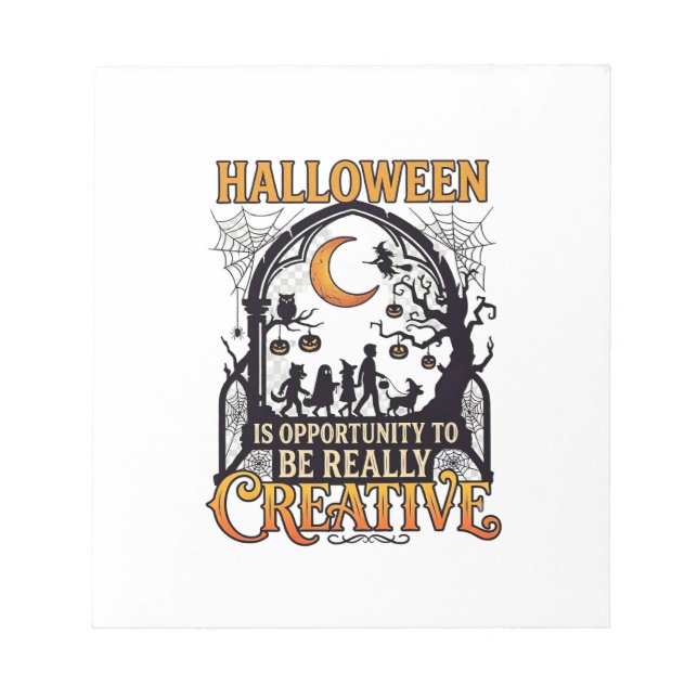 Bloc-note Silhouette Créatif Enfants Halloween Croissant De  (Devant)