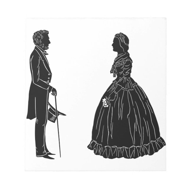 Bloc-note silhouette d'abraham lincoln et de mary todd linco (Devant)