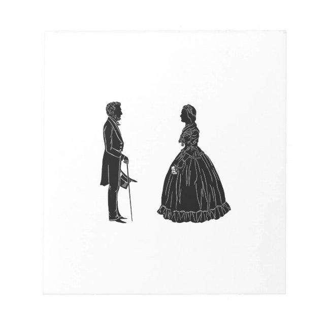 Bloc-note silhouette d'abraham lincoln et de mary todd linco (Devant)